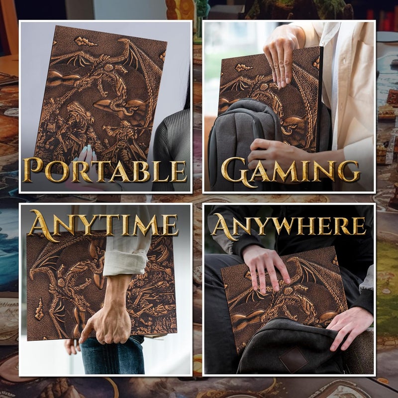 Soar Forge DM Screen for DND with 4 Wider Panels - Stunning Panoramic Battle Scene & Clear Game Master GM Pockets - 3D Embossed Faux Leather Dungeon Master Screen for D&D, RPG (Fits US Letter 8.5 x 11) - Image 5